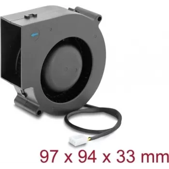 Delock pūtimo ventiliatorius 12 V DC 97 x 94 x 33 mm su 3 kontaktų jungtimi, juodas (67496)