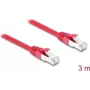 Delock RJ45 tinklo kabelis Cat.6A S/FTP 3 m raudonas (81186)