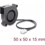 Delock Radial Fan / Blower Fan 12 V DC 50 x 50 x 15 mm su 3 kontaktų ventiliatoriaus jungtimi, juoda (67490)