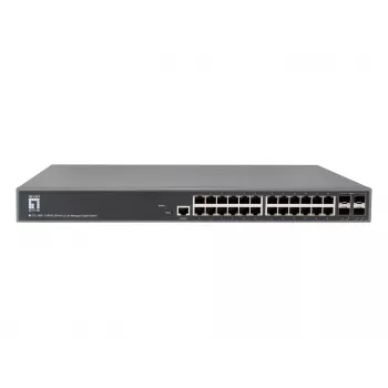 LevelOne TURING 28-Port L3 Lite Managed Gigabit Switch, 24 x 1G RJ45, 4 x 1G/10G SFP+ Uplinks