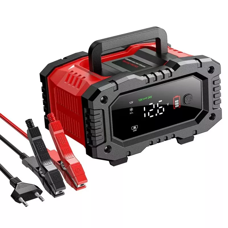 EXTRALINK Intelligent Car Battery Charger with Repair Mode AGM 12V 24V 20A