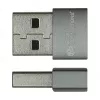 “Good Connections” USB 2.0 adapteris USB-A (vyriškas) į USB-C (moteriškas), aliumininis korpusas, pilkas, 2 vnt. pakuotė