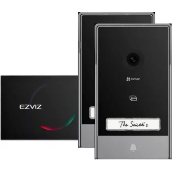 EZVIZ HP7 Vaizdo durų skambučio rinkinys (3MP, 2 lauko skambučiai, 1 monitorius, 2 laidai, IP65, 3 RFID kortelės)