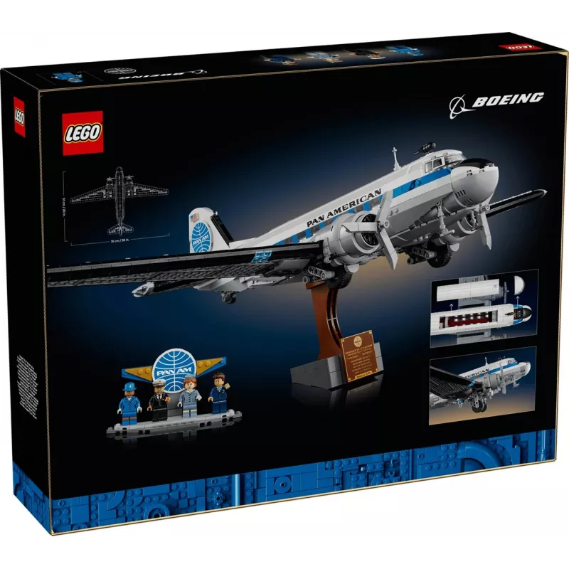 LEGO Icons 11378 Douglas DC-3 PAN AM Passenger Aircraft Building Set (2500 Pieces)