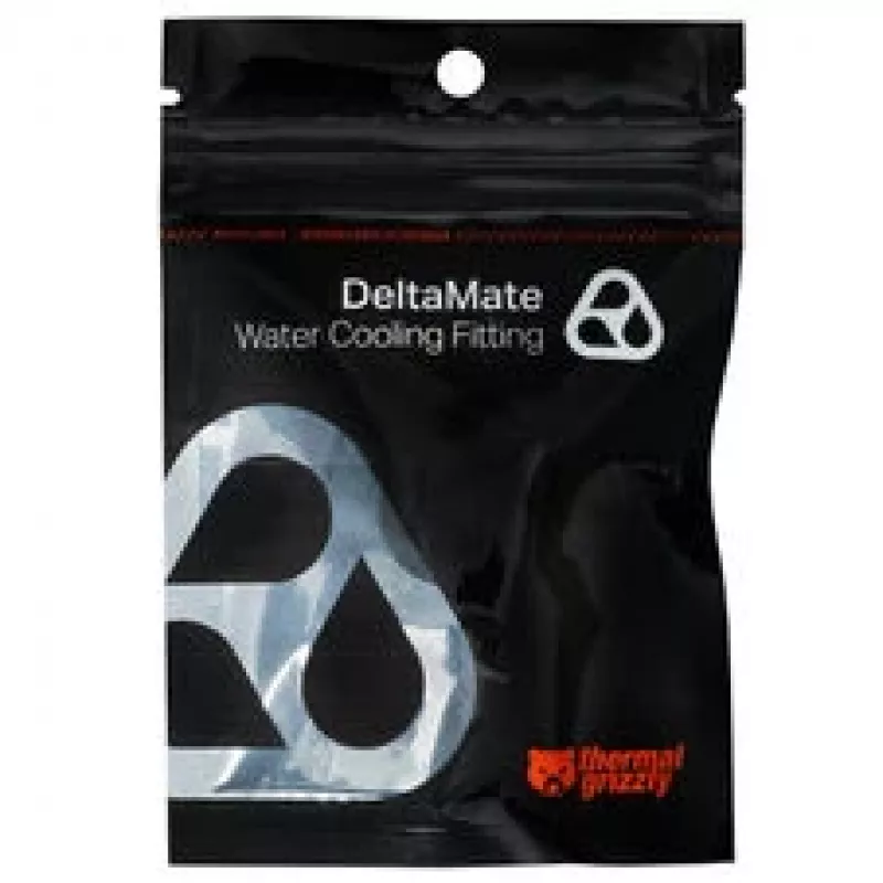 Thermal Grizzly DeltaMate Fitting HT14, Nickel-plated Brass, G1/4 inch Thread, Push-in Straight Union for 14 mm Tube