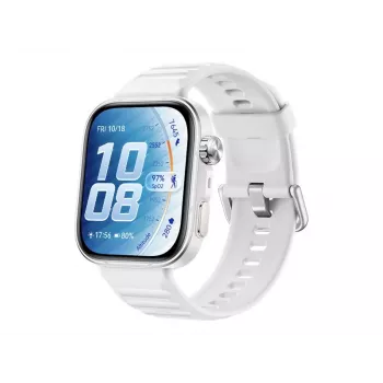 Huawei Watch FIT 5 Pro išmanusis laikrodis, 1,82 colių AMOLED ekranas, baltas, fluoroelastomerinis dirželis, GPS, širdies ritmo monitorius, Bluetooth 5.2, 10 dienų baterija