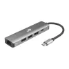 TB USB-C į RJ45 Gigabit Ethernet adapteris su 3x USB-A 3.0 ir USB-C PD 100W, kosminė pilka