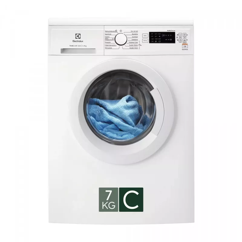 Electrolux EW2FN527WP Laisvai pastatoma priekinio pakrovimo skalbimo mašina, 7 kg, 1200 aps./min., energijos klasė C, balta