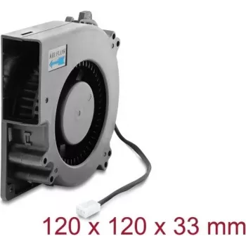 Delock Radialinis pūtimo ventiliatorius 12 V DC 120 x 120 x 33 mm su 3 kontaktų jungtimi, juodas (67497)