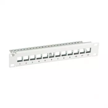 EFB Elektronik 10 colių 12 prievadų Keystone pataisų skydelis, pilkas (RAL 7035)