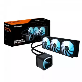 GIGABYTE EAGLE 360 AIO Liquid CPU Cooler, 360mm Radiator, 3x 120mm Fans, ARGB, LGA1700/AM5