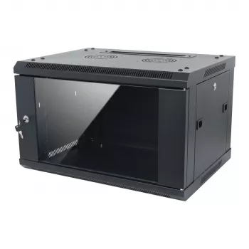 ALLNET 19 inch Sieninis korpusas 6U 1 dalies 600mm gylio juodas išardytas plokščios pakuotės SMA serijos