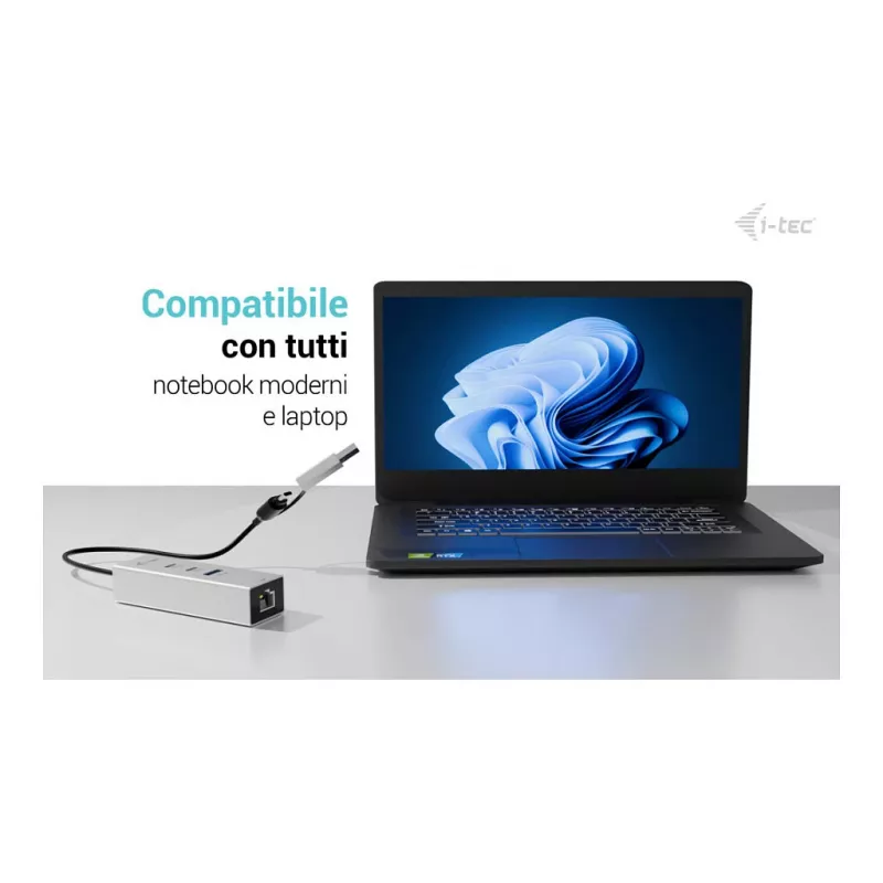 I-TEC USB-C/USB-A Metal Hub 3 - 2x USB-C 3.2 Gen 1, 1x USB-A 3.2 Gen 1, 2.5G LAN, Space Gray