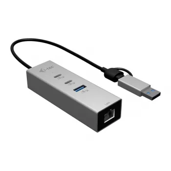 I-TEC USB-C/USB-A Metal Hub 3 - 2x USB-C 3.2 Gen 1, 1x USB-A 3.2 Gen 1, 2.5G LAN, Space Gray