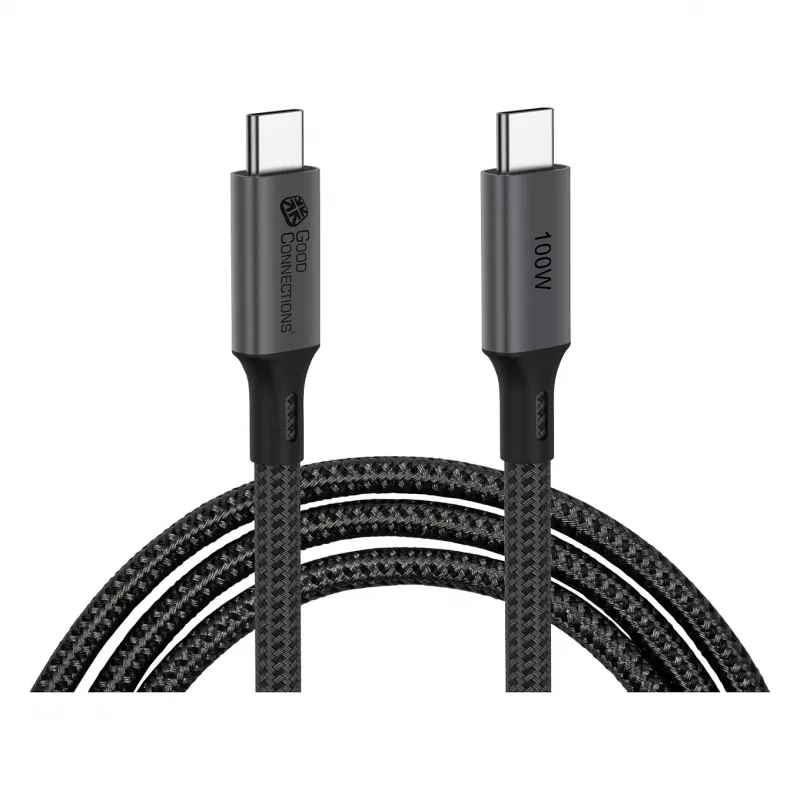 GoodConnections USB-C 4.0 (ST-ST) 1m Pintas Kabelis 100W 8K 30Hz Antracitas