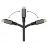 GoodConnections USB-C 4.0 (ST-ST) 1m Pintas Kabelis 100W 8K 30Hz Antracitas