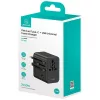 USAMS Travel Adapter CC308 17W 4in1 US/AU/EU/UK Black