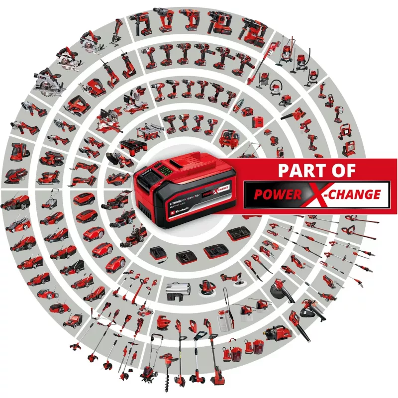 Einhell GP-LB 18/200 belapis oro pūstuvas 200 km/h, bešepetinis variklis, Power X-Change, juoda/raudona/sidabrinė