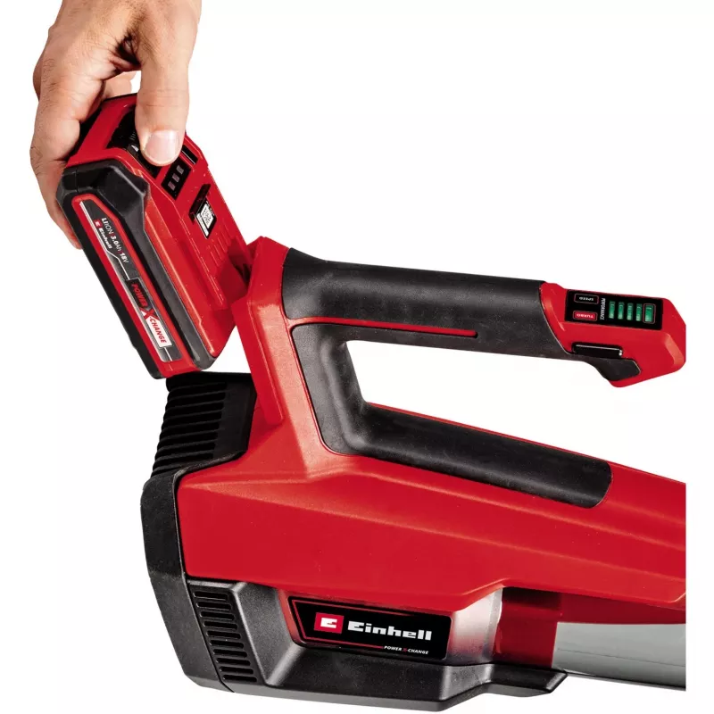 Einhell GP-LB 18/200 belapis oro pūstuvas 200 km/h, bešepetinis variklis, Power X-Change, juoda/raudona/sidabrinė