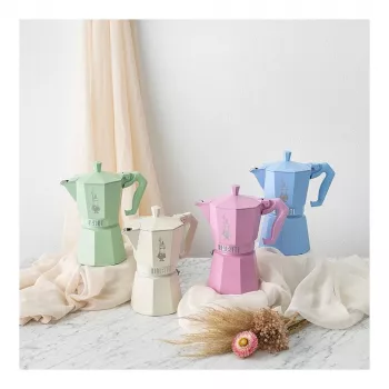 Bialetti MOKA EXCLUSIVE 6TZ Šviesiai mėlynas kavos virimo aparatas ant viryklės (9062)
