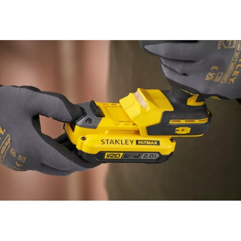 STANLEY FATMAX SFMCD726D2T 18V Belaidis Kombinuotas Gręžtuvas (2x 2.0Ah Akumuliatoriai, Įkroviklis, TSTAK Dėklas)