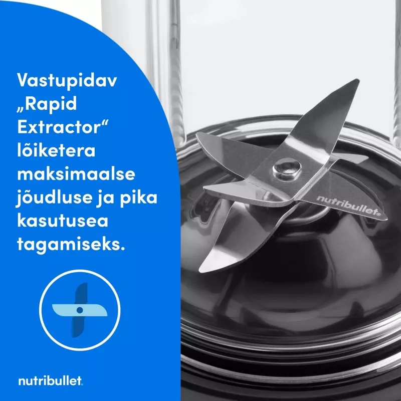 Nutribullet NBT1006MB Turbo 1000 W trintuvas, matinė juoda
