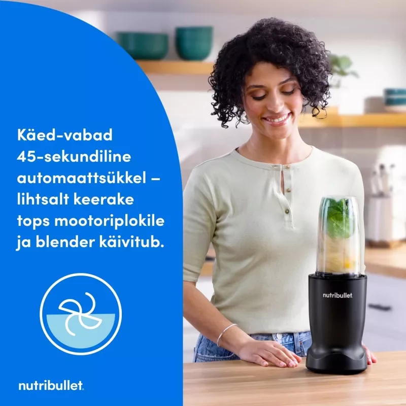 Nutribullet NBT1006MB Turbo 1000 W trintuvas, matinė juoda