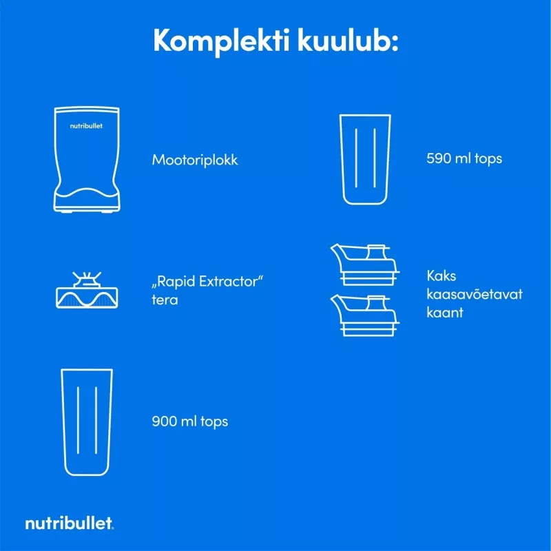 Nutribullet NBT1006MB Turbo 1000 W trintuvas, matinė juoda