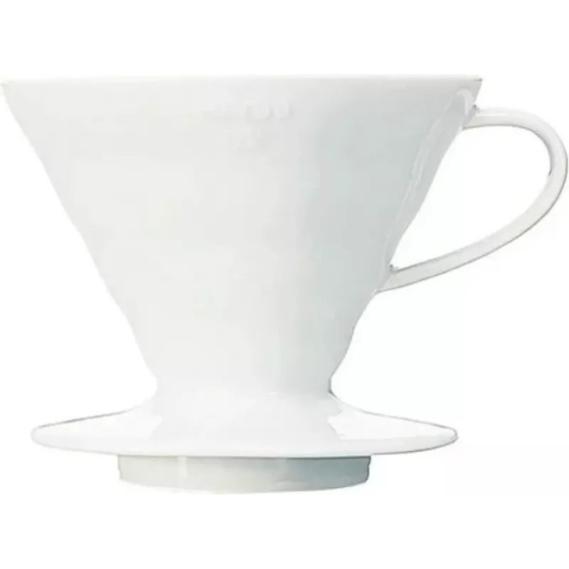 Hario V60-02 keraminis kavos lašintuvas baltas