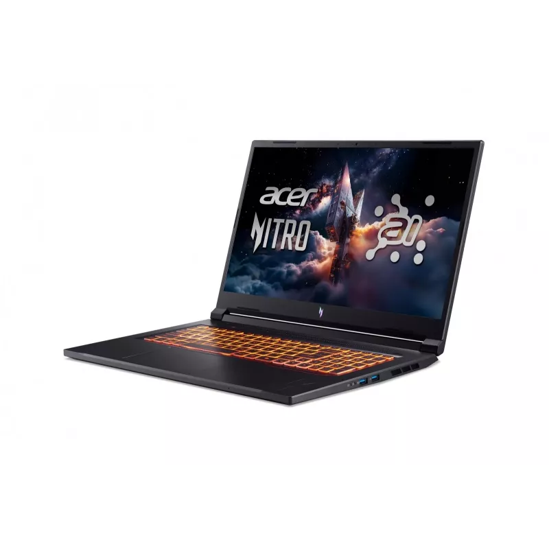 Acer Nitro 17 ANV17-41 žaidimų nešiojamasis kompiuteris, AMD Ryzen 7 260, 16GB DDR5, 1TB SSD, GeForce RTX 5060, 17,3 colio QHD 165Hz, Windows 11 Pro, juoda