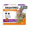 FRONTPRO Tabletės nuo blusų ir erkių šunims (25-50 kg) - 3x 136 mg Afoksolanerio kramtomosios tabletės
