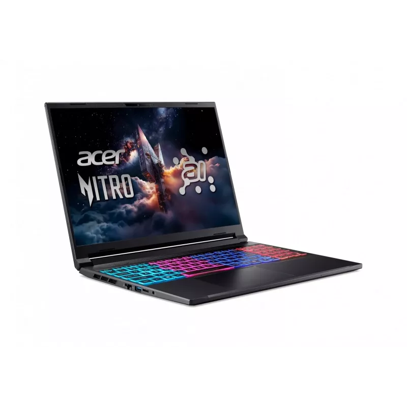 Acer Nitro 16S AI ANV16S-61 Gaming Laptop - AMD Ryzen AI 9 365, 32GB DDR5, 1TB SSD, NVIDIA GeForce RTX 5070, 16 colių WQXGA 180Hz, Windows 11 Pro, Juoda