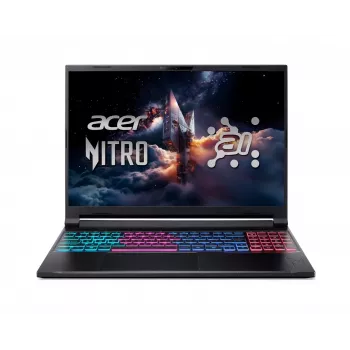 Acer Nitro 16S AI ANV16S-61 Gaming Laptop - AMD Ryzen AI 9 365, 32GB DDR5, 1TB SSD, NVIDIA GeForce RTX 5070, 16 colių WQXGA 180Hz, Windows 11 Pro, Juoda