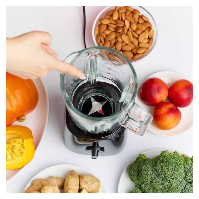 MPM MBL-37 Blender, 500 W, 1,5 L stiklinis indas, nerūdijančio plieno peilis, 2 greičiai, impulsinė funkcija, ledo smulkinimas, juoda