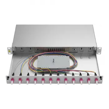 ZVK Easylan LWL Splice Housing Basic 1U 12x LC-Duplex OM4 Slide-out