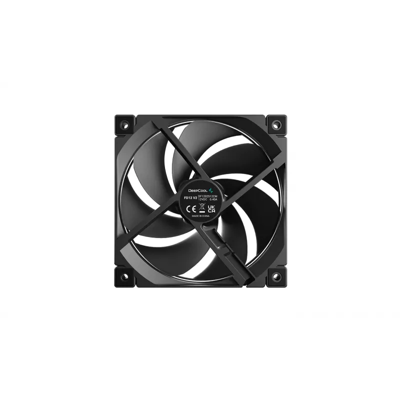Deepcool FD12 V2 120mm juodas korpuso ventiliatorius, 4 kontaktų PWM, skysčių dinaminis guolis