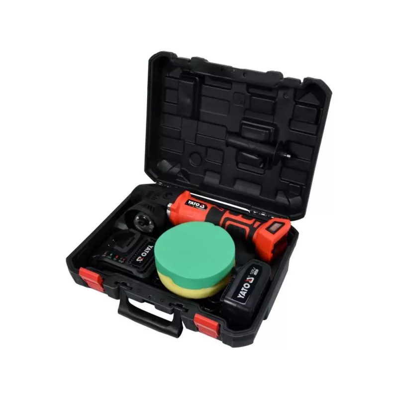 Yato YT-82920 Automobilinis poliruoklis 5000 RPM 1200W Rotacinis poliruoklis su reguliuojamu greičiu, minkštu paleidimu, 180 mm disku, 5 m laidu
