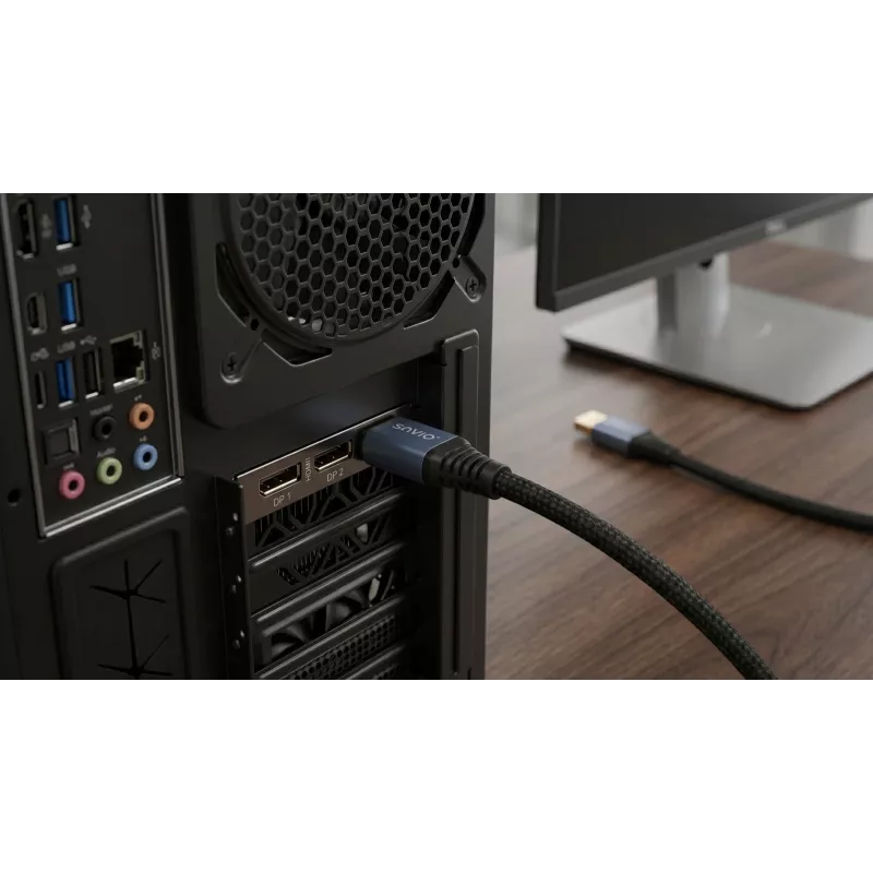 SAVIO CL-209 DisplayPort 2.1 laidas 1 m juodas