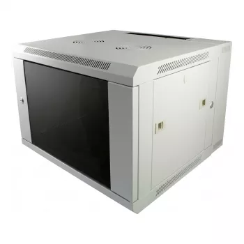 ALLNET 19 colių sieninis korpusas 12U 1 dalies gylis 450mm šviesiai pilkas plokščias pakuotės SMA serija