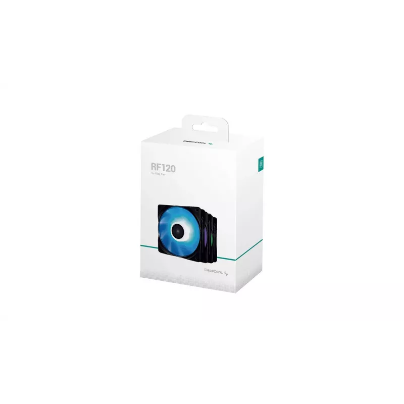 DeepCool RF120 3-in-1 RGB PWM 120mm korpuso ventiliatorius (juodas, 3 vnt. pakuotė)