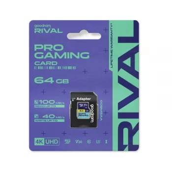 GOODRAM microSDXC 64GB V30 A2 UHS-I U3 RIVAL + Adapter