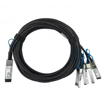 BlueOptics Intel XXV4DACBL3M suderinamas BlueLAN pasyvus 100GBASE-CR4 QSFP28 į 4x25GBASE-CR SFP28 tiesioginio prijungimo atšakos kabelis, 3m, AWG26