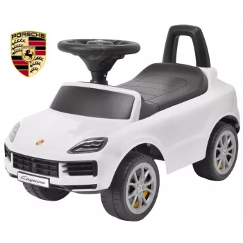 MILLY MALLY Vaikiška transporto priemonė Porsche Cayenne S balta – elektrinis automobilis su 12V baterija, nuotolinio valdymo pultu, LED lemputėmis