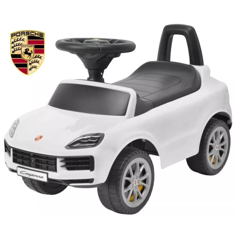 MILLY MALLY Vaikiška transporto priemonė Porsche Cayenne S balta – elektrinis automobilis su 12V baterija, nuotolinio valdymo pultu, LED lemputėmis