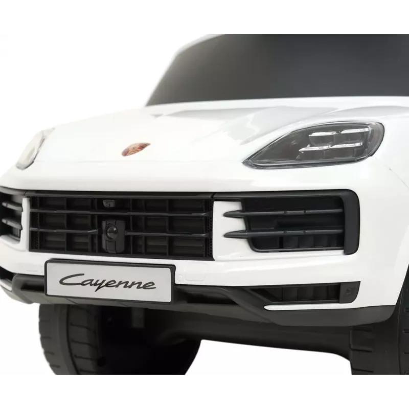 MILLY MALLY Vaikiška transporto priemonė Porsche Cayenne S balta – elektrinis automobilis su 12V baterija, nuotolinio valdymo pultu, LED lemputėmis