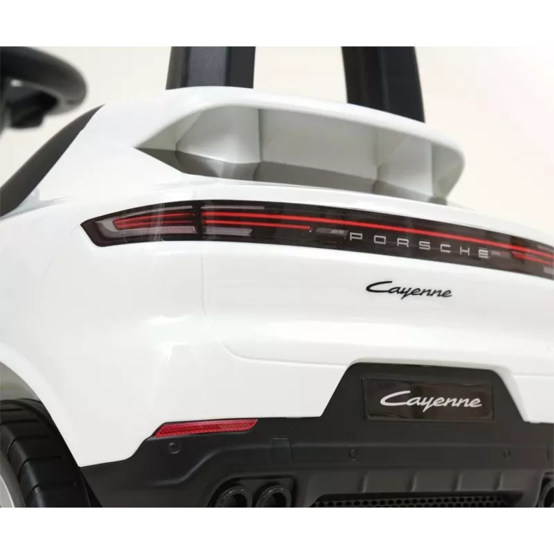 MILLY MALLY Vaikiška transporto priemonė Porsche Cayenne S balta – elektrinis automobilis su 12V baterija, nuotolinio valdymo pultu, LED lemputėmis