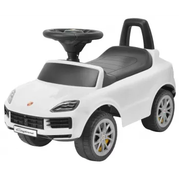 MILLY MALLY Vaikiška transporto priemonė Porsche Cayenne S balta – elektrinis automobilis su 12V baterija, nuotolinio valdymo pultu, LED lemputėmis
