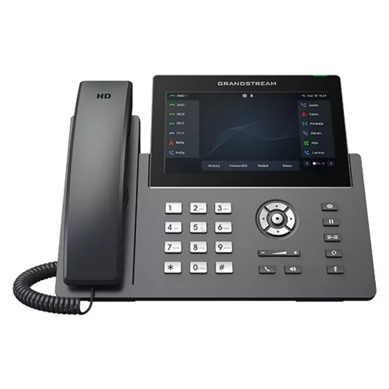 Grandstream GRP2670 IP telefonas 12 linijų 7 inch jutiklinis ekranas Wi-Fi Bluetooth PoE juoda
