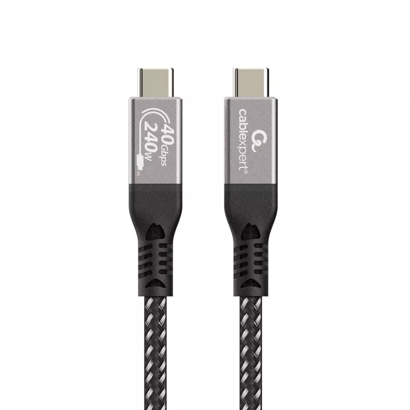 Gembird CCBP-USB4-CMCM240-0.3M Premium USB4 Type-C įkrovimo ir duomenų laidas, 40 Gbps, 240 W, 0,3 m