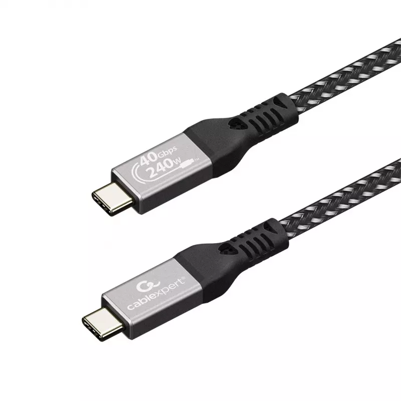 Gembird CCBP-USB4-CMCM240-0.5M Premium USB4 Type-C įkrovimo ir duomenų laidas, 40 Gbps, 240 W, 0,5 m